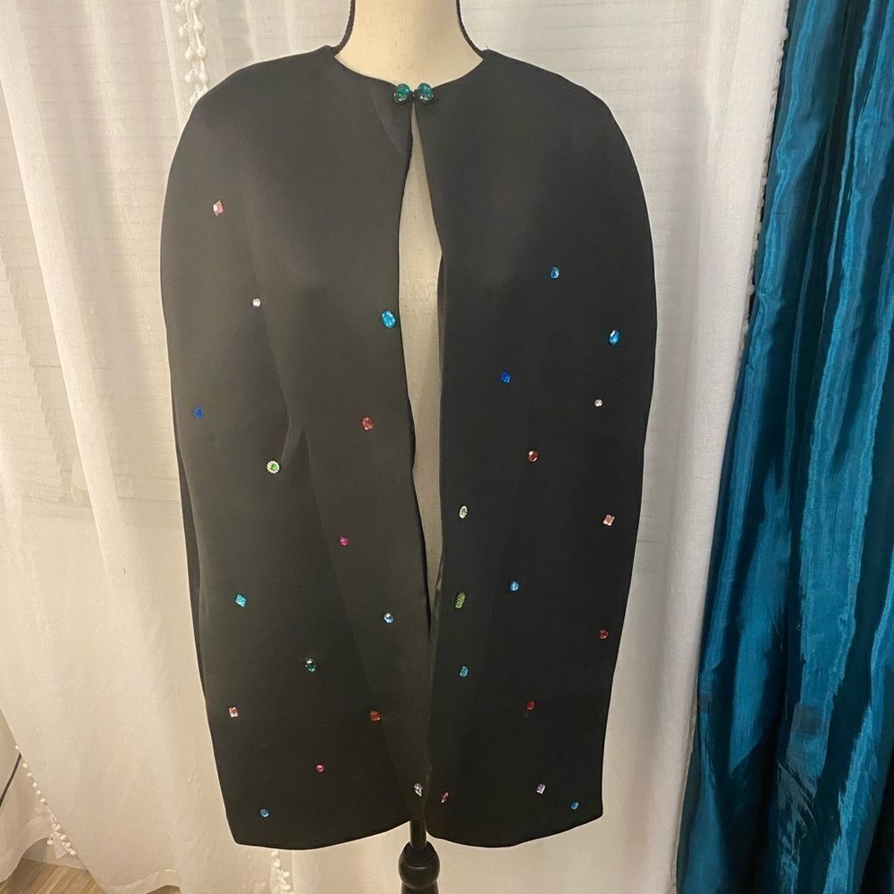 Rich Fashion black cape with crystals, M